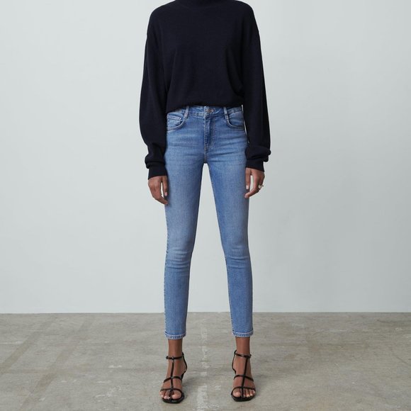Zara MID-RISE SCULPT JEANS 25 (CA 0) BLUE - Picture 2 of 4